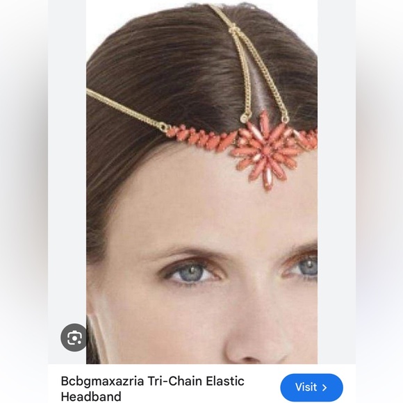 BCBGmaxazria Tri-Chain Elastic Headband, Black - Picture 2 of 3